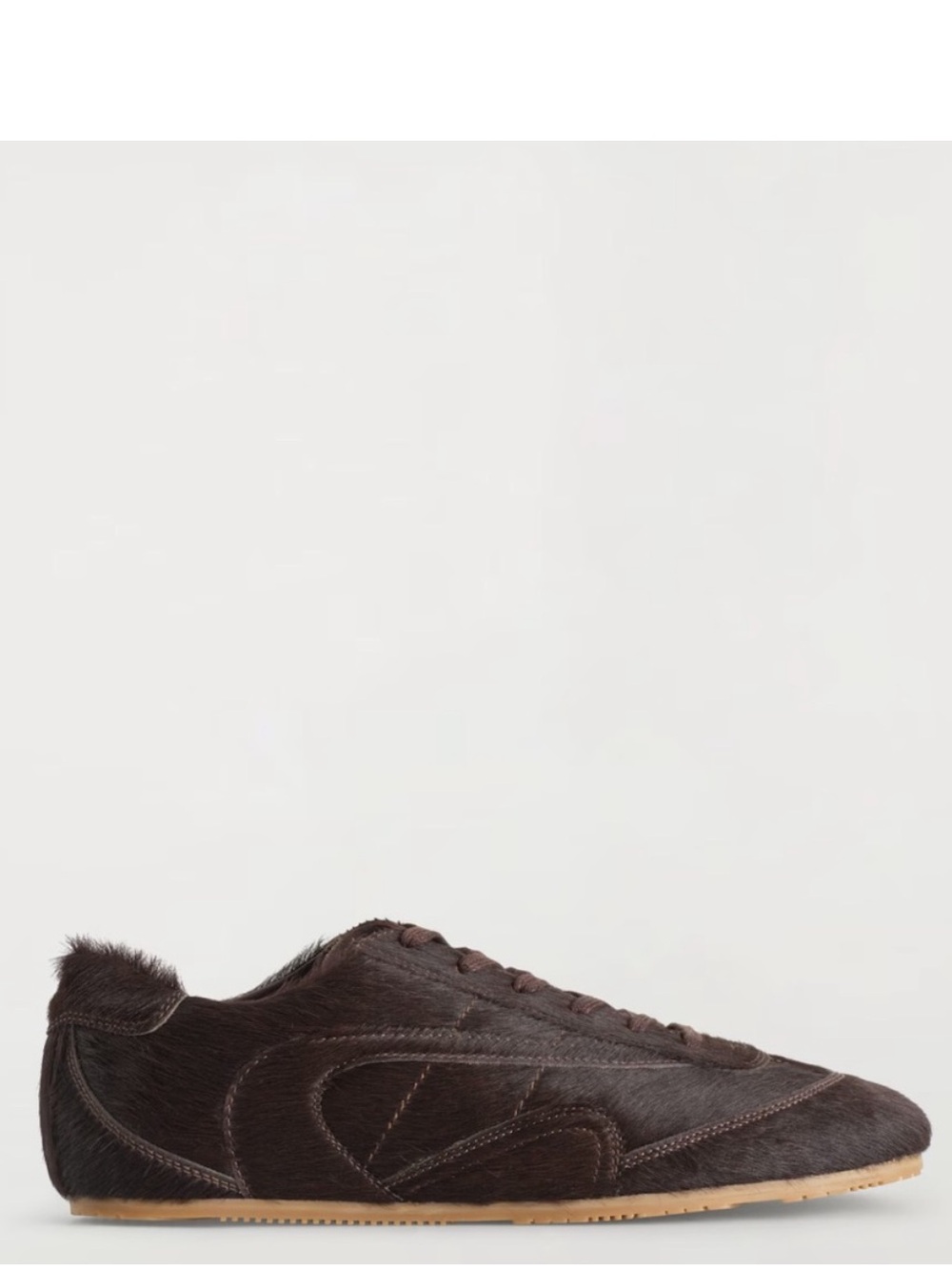 COS Pony Hair Effect Low Profile Slim Sneakers Brown Size EU 41 /US 11